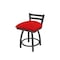 Holland Bar Stool Co 18" Low Back Swivel Vanity Stool, Pewter Finish, Canter Red Seat 41118PW011 - alternate 1